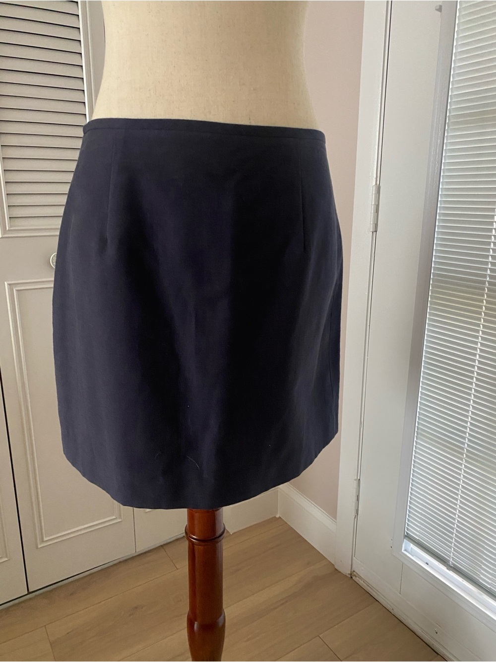 ANTONIO MELANI Navy Straight Mini Skirt